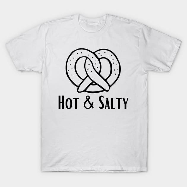 Hot & Salty Pretzel - Black T-Shirt by NaturalJimbo